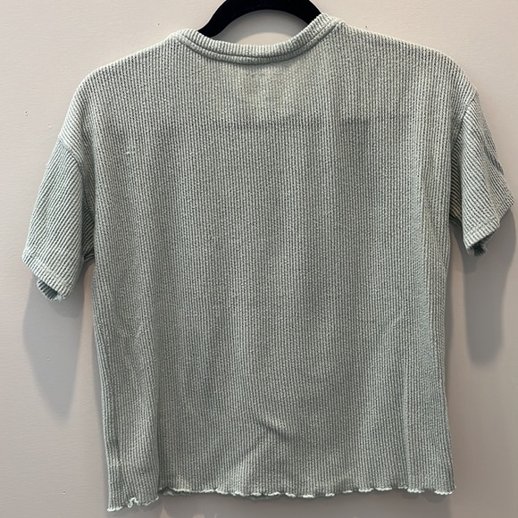 American Eagle Waffle Knit T, Size S, Sea-foam Green, EUC - Picture 2 of 4
